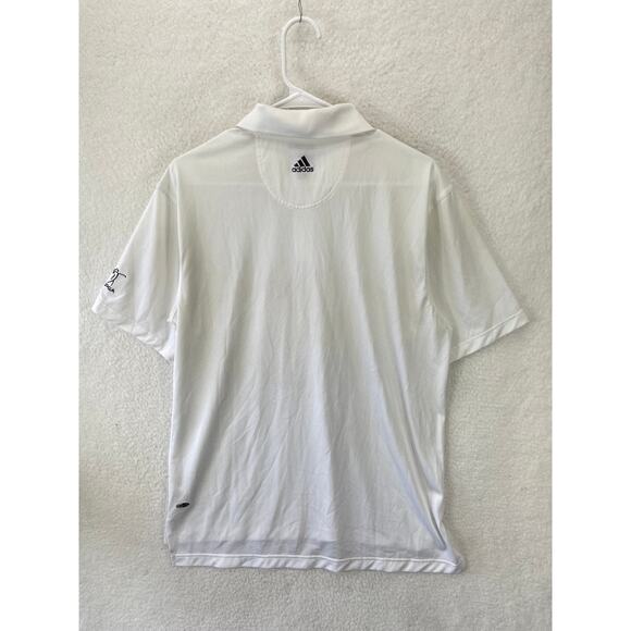 Adidas Men’s M White Clima Polo Shirt Golf LPGA Performance Short Sleeve Active - Picture 7 of 9